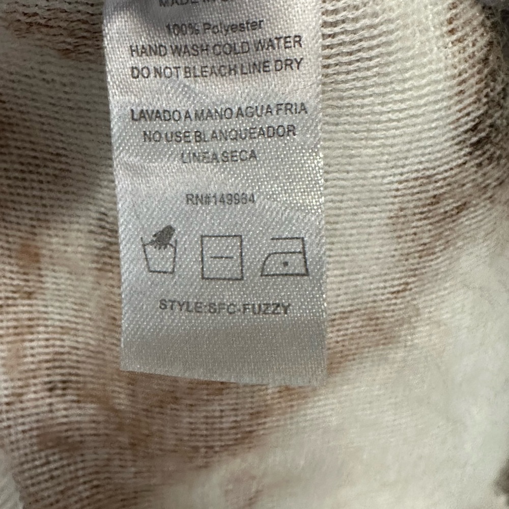 Cowprint pullover Sherpa 1/4 Zip Size Small Southern Fried Chics - Picture 8 of 8
